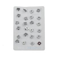 Stainless Steel Stud Earrings 316 Stainless Steel Rhombus fashion jewelry & for woman original color Sold By Lot