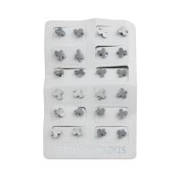 Stainless Steel Stud Earrings, 316 Stainless Steel, fashion jewelry & for woman, original color, 8.50x8x12.50mm, 12Pairs/Lot, Sold By Lot