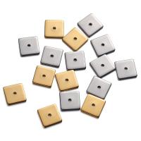 Edelstahl-Beads, 304 Edelstahl, Quadrat, plattiert, DIY, keine, 8x8mm, Bohrung:ca. 1.3mm, 50PCs/Tasche, verkauft von Tasche
