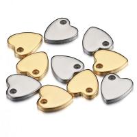 Stainless Steel Heart Pendants, 304 Stainless Steel, plated, DIY, more colors for choice, 9x10x1.40mm, Hole:Approx 2mm, 10PCs/Bag, Sold By Bag