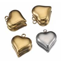 Stainless Steel Heart Pendants, 304 Stainless Steel, plated, DIY, more colors for choice, 16x18mm, Hole:Approx 1.5mm, 5PCs/Bag, Sold By Bag