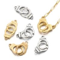 Stainless Steel Pendants 304 Stainless Steel Handcuffs plated DIY & double-hole Approx 2.3mm Sold By Bag