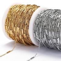 Rustfrit stål smykker kæde, 304 rustfrit stål, forgyldt, du kan DIY, flere farver til valg, 2m/Bag, Solgt af Bag