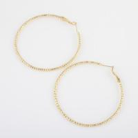 Brass Hoop Earring gold color plated for woman nickel lead & cadmium free Sold By Pair
