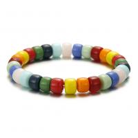 Pulsera de perlas de vidrio, Cuentas de vidrio, Joyería, multicolor, longitud 18 cm, Vendido por UD