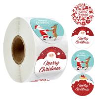 Copper Printing Paper Sticker Paper Round Christmas Design & mixed pattern & DIY Sold By Spool