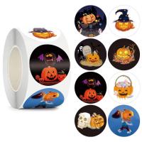 Copper Printing Paper Sticker Paper, Round, Halloween Design & mixed pattern & DIY, 38mm, 500PCs/Spool, Sold By Spool