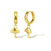 Huggie hoepel Drop Earrings, Messing, Paraplu, echt goud verguld, voor vrouw, gouden, Verkocht door pair