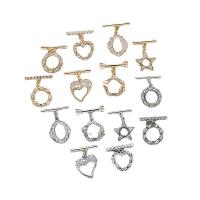 Brass Toggle Clasp plated DIY & micro pave cubic zirconia Sold By PC