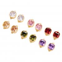 Cubic Zirconia Micro Pave Brass Connector plated DIY & micro pave cubic zirconia Sold By PC
