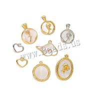 Brass Jewelry Pendants with White Shell plated DIY Sold By PC