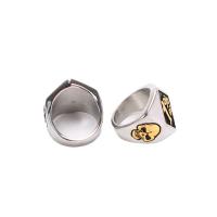 Rozsdamentes acél Finger Ring, 316L rozsdamentes acél, csiszolt, egynemű & különböző méretű a választás & megfeketedik, több színt a választás, Méret:8-14, Által értékesített PC