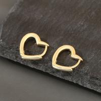 Brass Leverback Earring, Heart, gold color plated, fashion jewelry & for woman, nickel, lead & cadmium free, 14x15mm, Sold By Pair