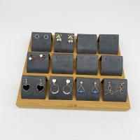 Velvet Earring Display Velveteen with Bamboo durable grey Sold By PC