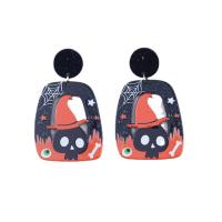 Acrylic Stud Earring, Halloween Design & fashion jewelry & different styles for choice & for woman, more colors for choice, 55x33mm, Sold By Pair