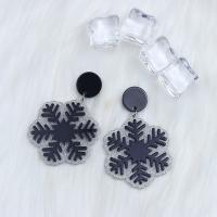 Acrylic Jewelry Earring Snowflake Christmas Design & fashion jewelry & for woman Sold By Pair