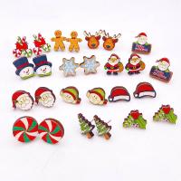Christmas Earrings, Wood, Christmas Design & fashion jewelry & different styles for choice & for woman, more colors for choice, 15mm, Sold By Pair