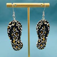 Earring Jewelry, PU Leather, Slipper, fashion jewelry & for woman, 74x52mm, Sold By Pair