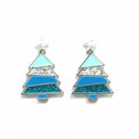 Christmas Earrings Acrylic Christmas Tree Christmas Design & fashion jewelry & for woman Sold By Pair