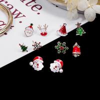 Christmas Earrings Zinc Alloy gold color plated Christmas Design & fashion jewelry & for woman & enamel nickel lead & cadmium free 13mm Sold By Pair