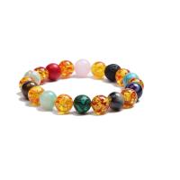Gemstone Bracelets Natural Stone Round fashion jewelry & Unisex mixed colors 10mm Length Approx 18 cm Sold By PC