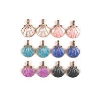 Zinc Alloy Enamel Pendants Shell gold color plated DIY Approx Sold By Bag
