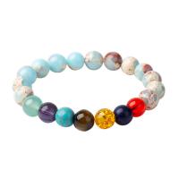 Gemstone Браслеты, Shoushan Stone, с Полудрагоценный камень, Круглая, ювелирные изделия моды & Мужская, разноцветный, 10mm, длина:Приблизительно 20 см, продается PC