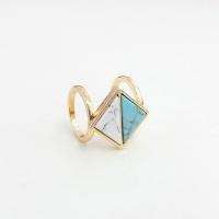 Zinc Alloy Finger Ring with turquoise fashion jewelry & for woman nickel lead & cadmium free 17mm Sold By PC