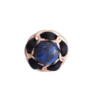 Zinc Alloy Finger Ring with PU Leather & Gemstone fashion jewelry & for woman nickel lead & cadmium free 17mm Sold By PC