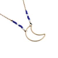 Stainless Steel Jewelry Necklace 304 Stainless Steel with Resin Moon Vacuum Ion Plating fashion jewelry & for woman golden Length Approx 19.09 Inch Sold By PC