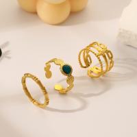 سبائك الزنك خاتم مجموعة, لون الذهب مطلي, ثلاث قطع & للمرأة & مينا, ذهبي, النيكل والرصاص والكادميوم الحرة, تباع بواسطة تعيين
