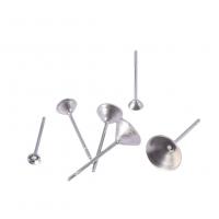 Stainless Steel Earring Stud Component 304 Stainless Steel DIY original color Sold By Bag
