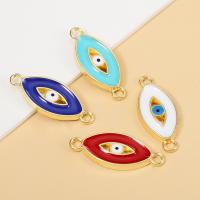Evil Eye Connector, Tibetan Style, DIY & enamel, more colors for choice, nickel, lead & cadmium free, 11x18mm, Hole:Approx 2mm, 2PCs/Bag, Sold By Bag