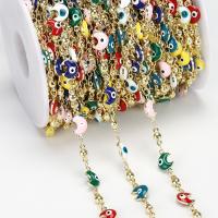 Латунь декоративная цепочка, DIY & эмаль, разноцветный, не содержит никель, свинец, 1м/сумка, продается сумка