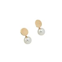 Boucles d'oreilles en alliage de zinc, avec perle de plastique, Placage, bijoux de mode & pour femme, doré, protéger l'environnement, sans nickel, plomb et cadmium, 12x25mm, Vendu par paire