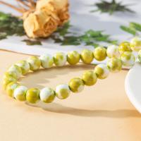 Gemstone Jewelry Beads Cherry Stone Round DIY yellow Sold By Strand