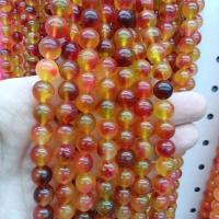 Natural Jade Beads Round DIY red Sold By Strand