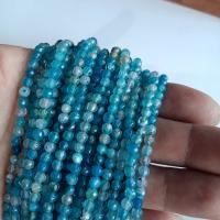 Grânulos de gemstone jóias, Apatites, Roda, DIY, azul, 4mm, Aprox 90PCs/Strand, vendido por Strand