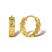 Messing Leverback Ohrring, Herz, vergoldet, für Frau, goldfarben, verkauft von Paar