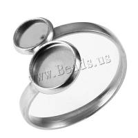 304 Stainless Steel Bezel Ring Base, plated, DIY & different size for choice, original color, Sold By PC