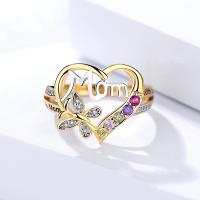 Zinklegering ringen, Zinc Alloy, mode sieraden & verschillende grootte voor keus & met strass, nikkel, lood en cadmium vrij, Verkocht door PC