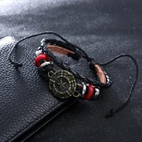 PU Leather Cord Bracelets, with Tibetan Style, Adjustable & fashion jewelry & for man, 21cm, Sold By PC