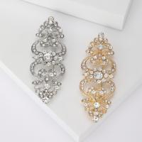 Tibetan Style Brooch, plated, for woman & with rhinestone & hollow, more colors for choice, 29x77mm, Sold By PC