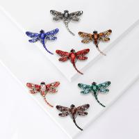 Zinc Alloy Brooch Dragonfly plated for woman & with rhinestone Sold By PC