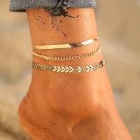Tibetan Style Anklet, with 4.5,4.5,5cm extender chain, plated, three layers & fashion jewelry & for woman, more colors for choice, nickel, lead & cadmium free, Length:Approx 20 cm, Approx 20.5 cm, Approx 21 cm, Sold By PC