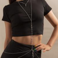 Body Chain Smycken, Zink Alloy, med 30,10cm extender kedja, mode smycken & för kvinna & med strass, silver, nickel, bly och kadmium gratis, Längd Ca 90 cm, Ca 40 cm, Säljs av PC