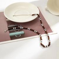 Zinc Alloy smykker halskæde, med Polymer Clay & Træ, med 7cm extender kæde, håndlavet, mode smykker & for kvinde, nikkel, bly & cadmium fri, Længde Ca. 40 cm, Solgt af PC