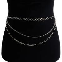Body Chain Sieraden, Zinc Alloy, silver plated, mode sieraden & voor vrouw, nikkel, lood en cadmium vrij, Lengte Ca 100 cm, Verkocht door PC