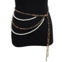 Körperschmuck-Kette, Zinklegierung, mit Kunststoff Perlen, plattiert, Modeschmuck & für Frau, keine, frei von Nickel, Blei & Kadmium, Länge ca. 73 cm, verkauft von PC