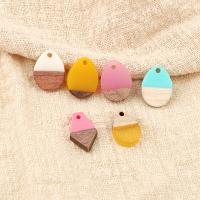 Resin Pendant, with Wood, epoxy gel, Different Shape for Choice & DIY, more colors for choice, Approx 50PCs/Bag, Sold By Bag
